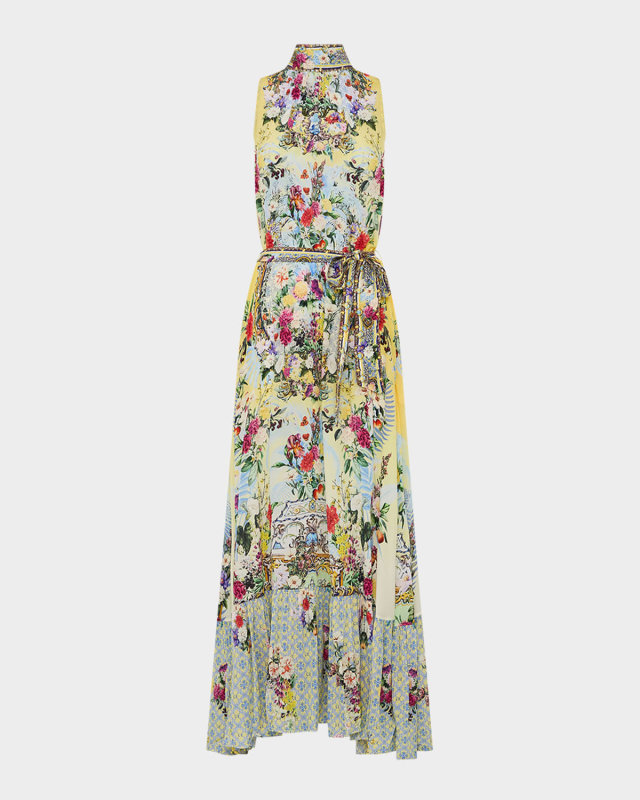 Flor Fantastica Tie-Neck Maxi Dress
